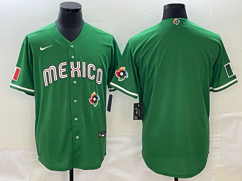 Men 2025 MLB world cup Mexico green Nike jersey 006